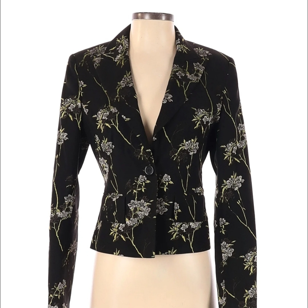 Karen Millen Black Blazer with Floral Design